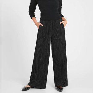 High-Rise Wide-Leg Plisse Pant